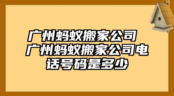 广州红火蚁搬家公司 广州红火蚁搬家公司电话号m是多少